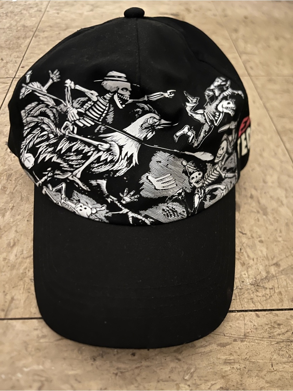 Black Skull Skeleton Graphic Espolón Tequila Cap